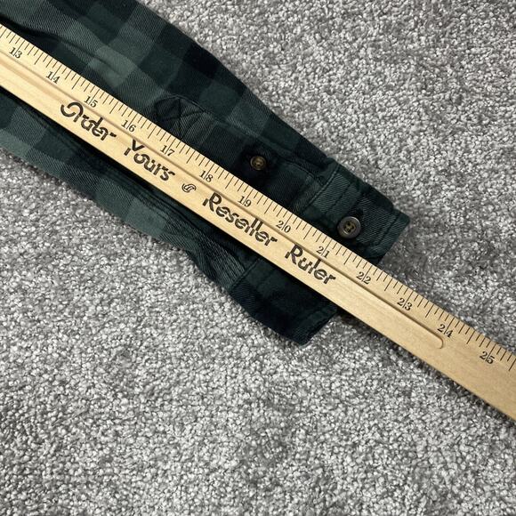 Carhartt Flannel Shirt Womens Small Gingham Plaid Button Up Outdoors Fall Green - Picture 10 of 10